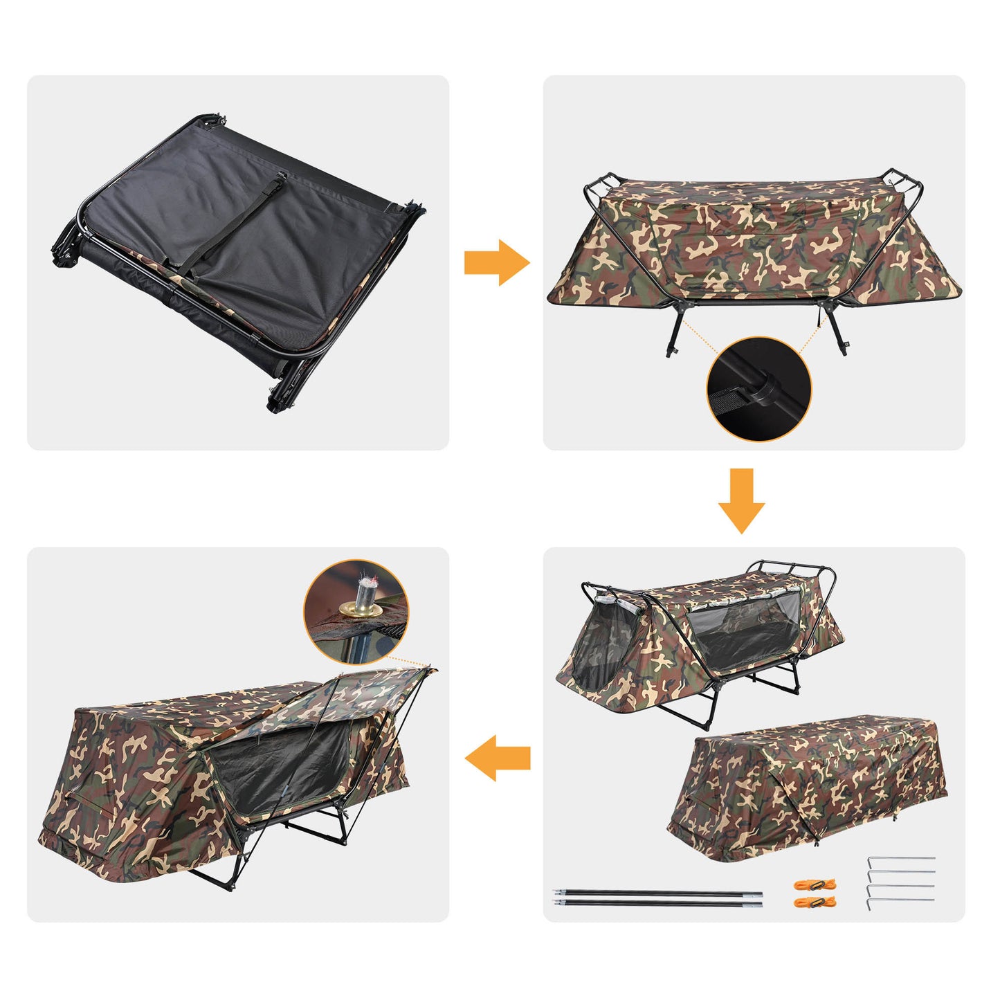 Single Tent Cot Basic