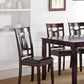 Modern Contemporary 7pc Dining Set Espresso Finish Unique Eyelet Back 6x Side Chairs Cushion Seats Dining Room Furniture