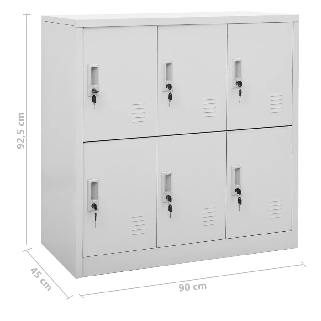 Locker Cabinets 5 pcs Light Gray 35.4"x17.7"x36.4" Steel